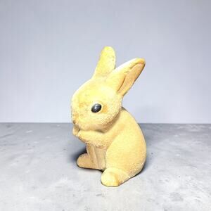 Vintage 80s Hallmark Flocked Bunny Estate Sale Find Great Vintage Condition 3"